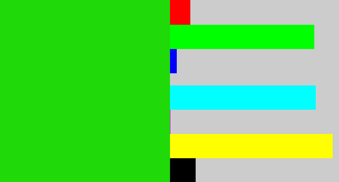 Hex color #1fd909 - vibrant green