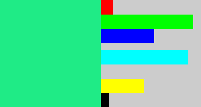 Hex color #1feb86 - wintergreen