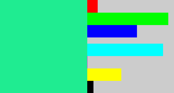 Hex color #1fec91 - wintergreen