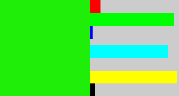 Hex color #1fef08 - highlighter green