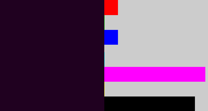 Hex color #200120 - very dark purple