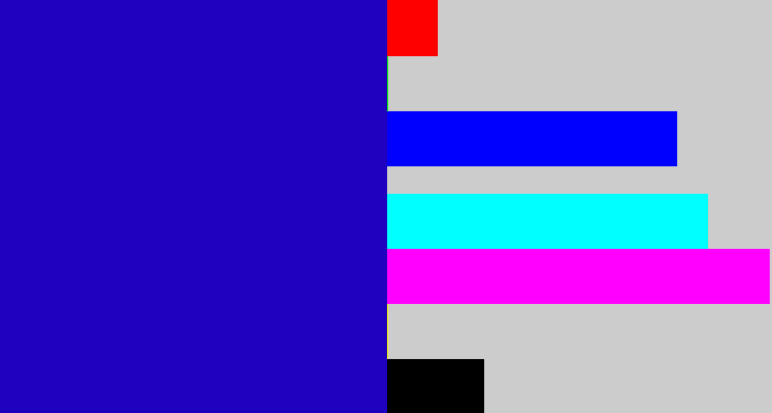 Hex color #2001c0 - ultramarine