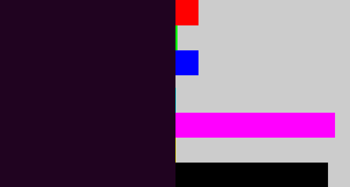 Hex color #200320 - very dark purple