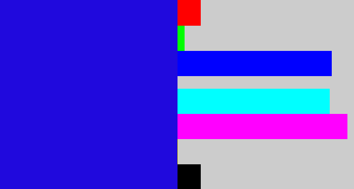 Hex color #2009dd - ultramarine blue