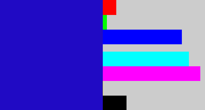 Hex color #200ac4 - ultramarine