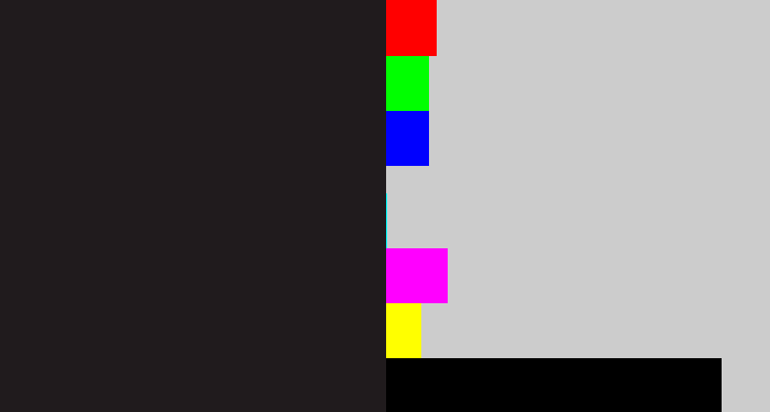 Hex color #201b1d - dark