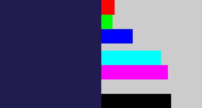 Hex color #201b4f - dark indigo