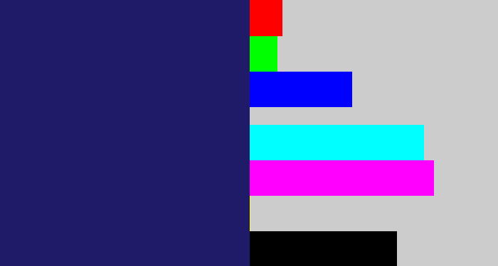Hex color #201b69 - dark indigo