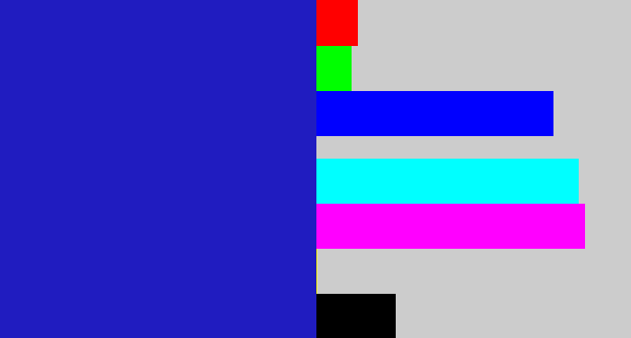 Hex color #201cc0 - indigo blue