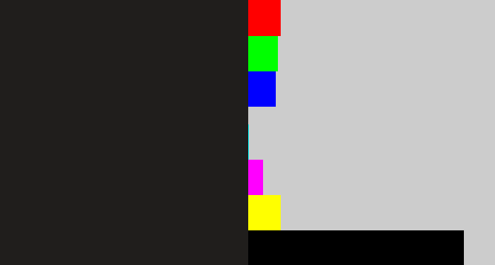Hex color #201e1c - dark