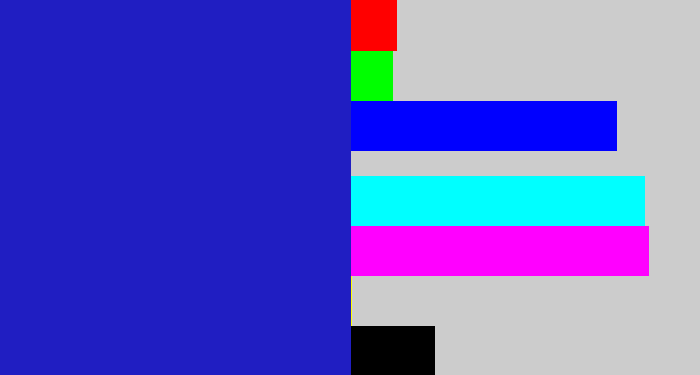 Hex color #201ec2 - indigo blue
