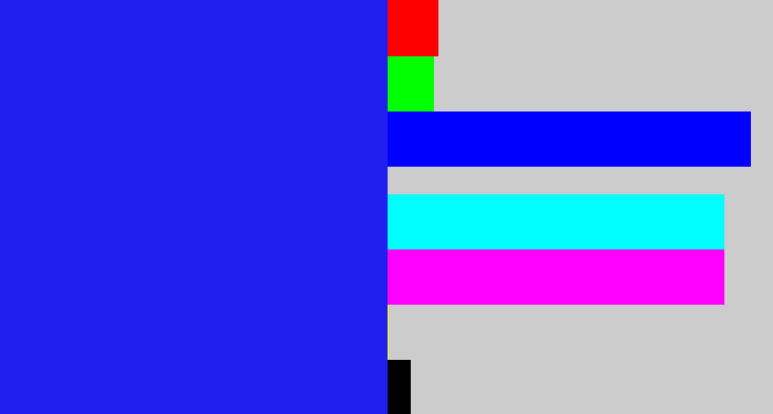Hex color #201ff0 - vivid blue
