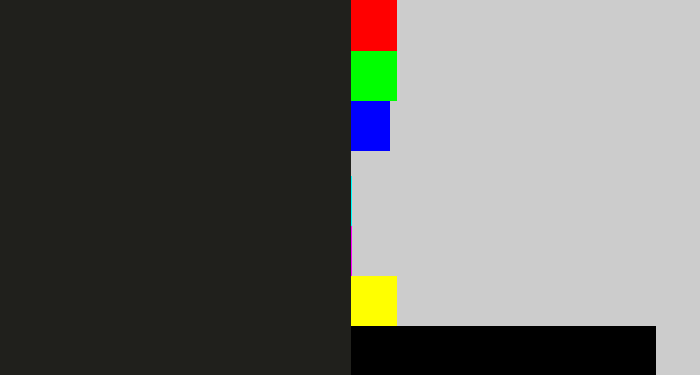 Hex color #20201c - dark