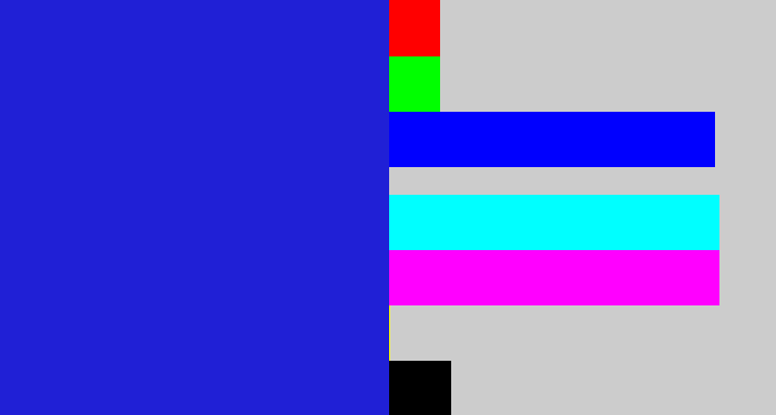 Hex color #2020d6 - ultramarine blue