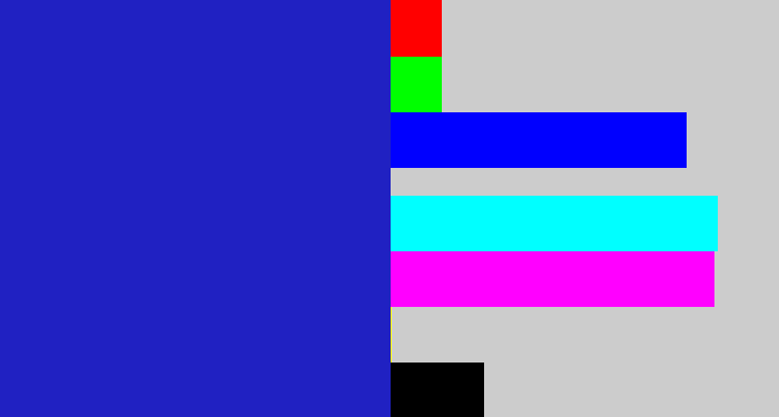 Hex color #2021c2 - indigo blue