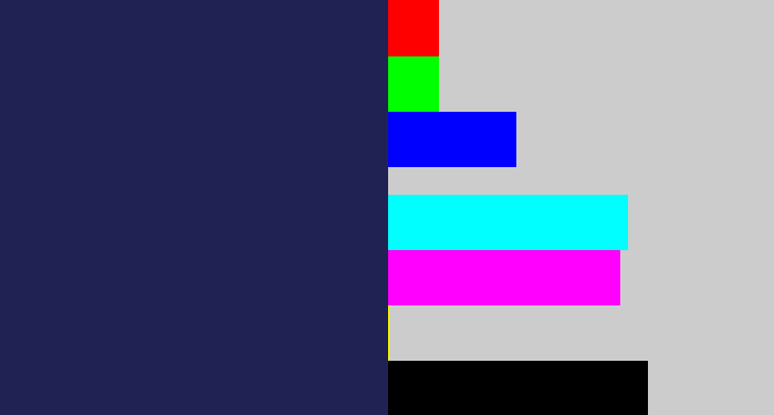 Hex color #202254 - dark indigo