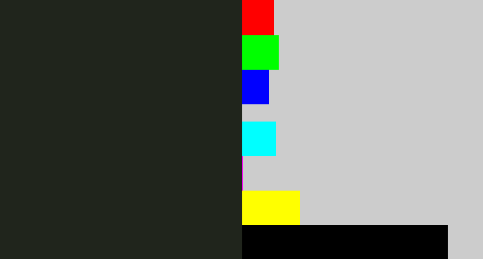 Hex color #20251c - dark