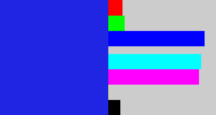Hex color #2025e3 - vivid blue