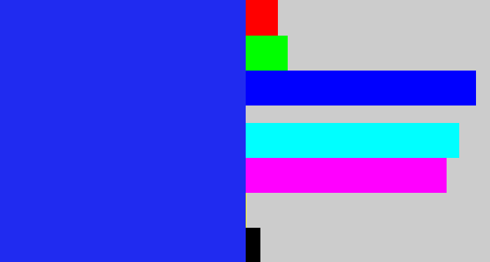 Hex color #202bf0 - vivid blue