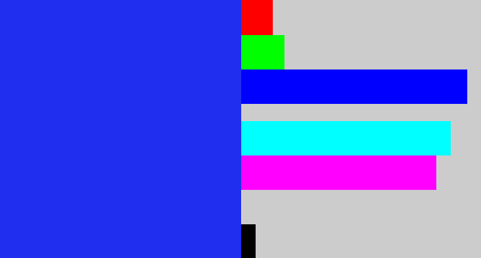 Hex color #202eef - vivid blue