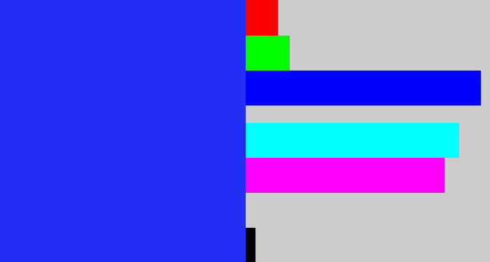Hex color #202ef6 - vivid blue