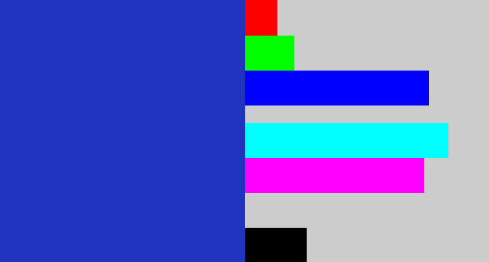 Hex color #2034c0 - blue blue