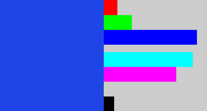 Hex color #2045e6 - azul