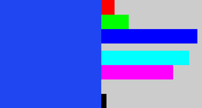 Hex color #2046f2 - azul