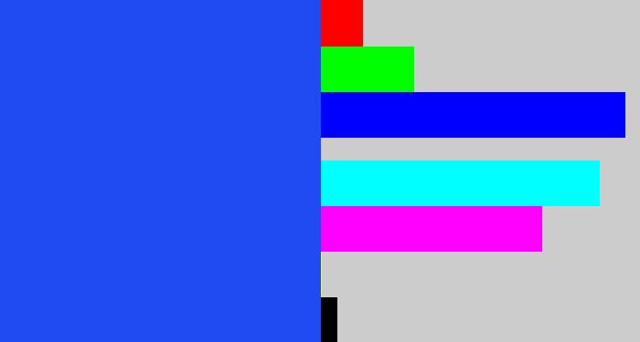 Hex color #204bf3 - azul