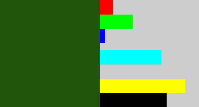 Hex color #20540c - forrest green