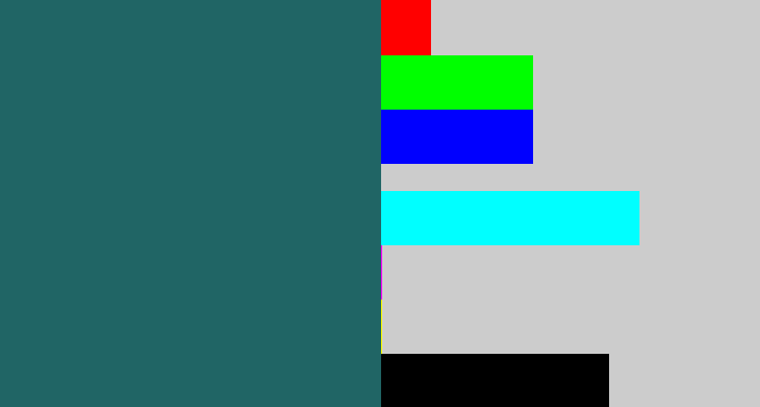 Hex color #206565 - dark green blue