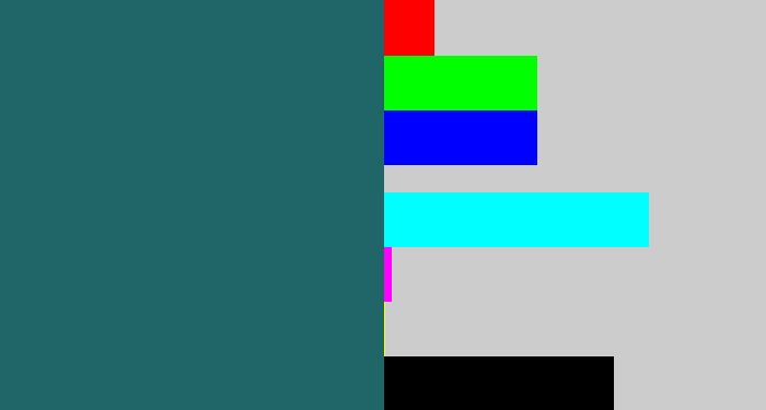 Hex color #206567 - dark green blue