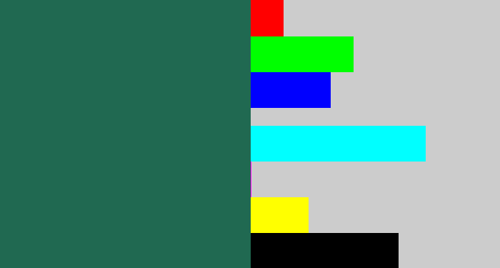 Hex color #206951 - dark green blue
