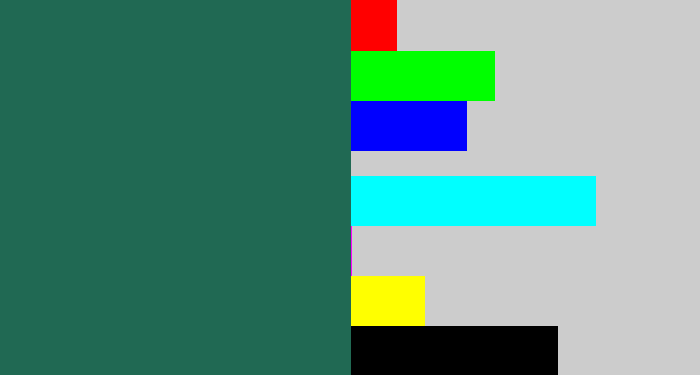 Hex color #206953 - dark green blue