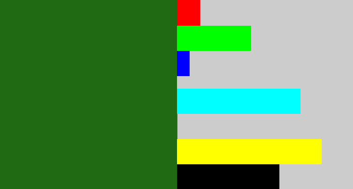 Hex color #206a13 - tree green