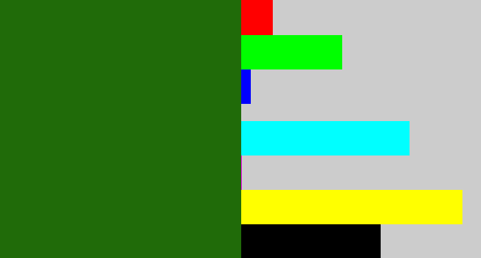 Hex color #206b09 - tree green
