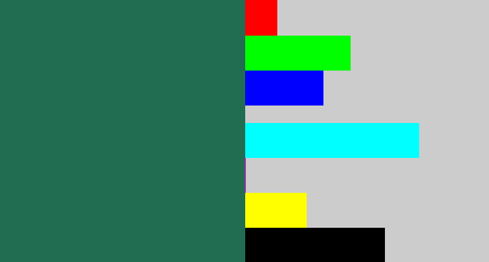 Hex color #206d52 - dark green blue