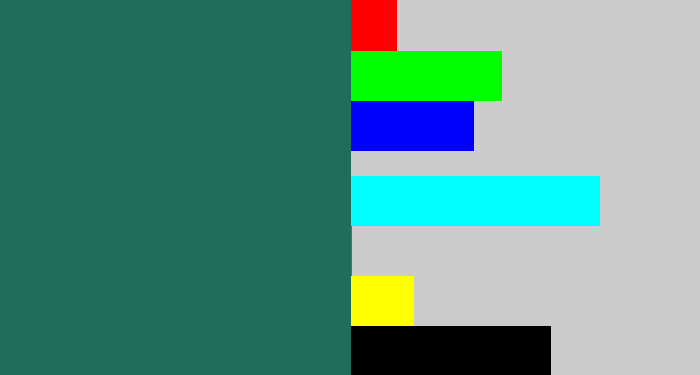 Hex color #206d59 - dark green blue