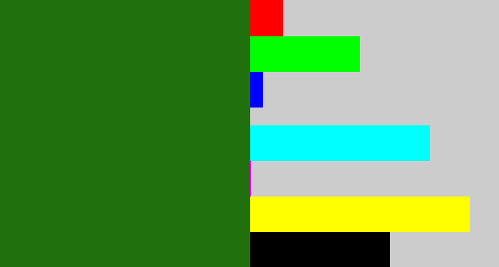 Hex color #20710e - tree green