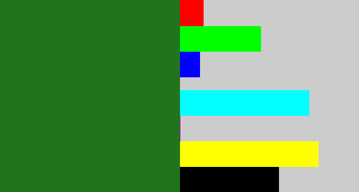Hex color #20741b - tree green
