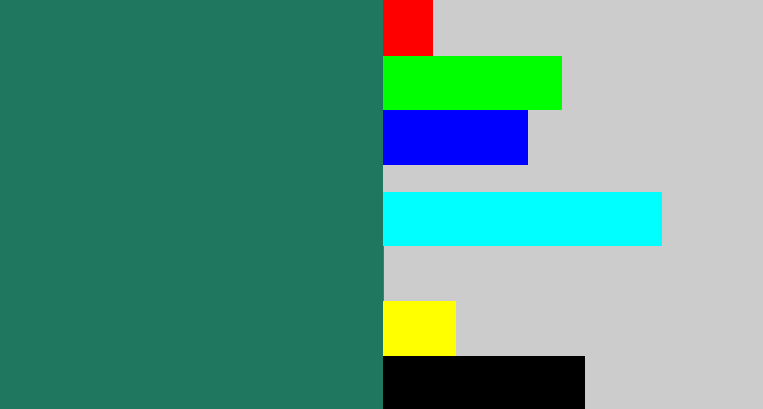 Hex color #207760 - blue green