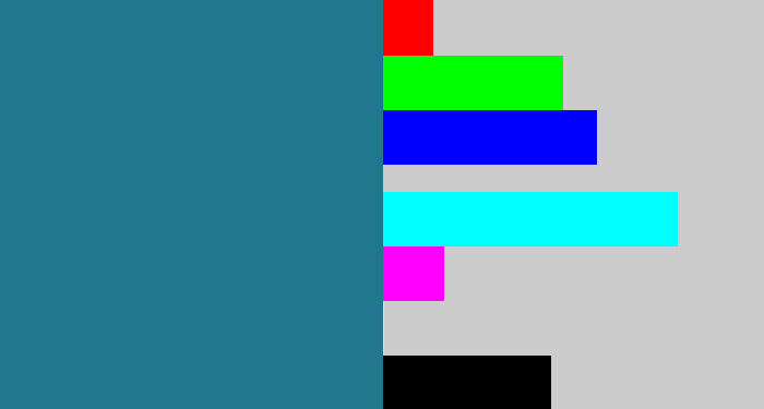 Hex color #20778e - ugly blue