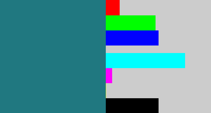 Hex color #207880 - blue green