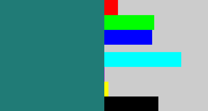 Hex color #207b76 - blue green