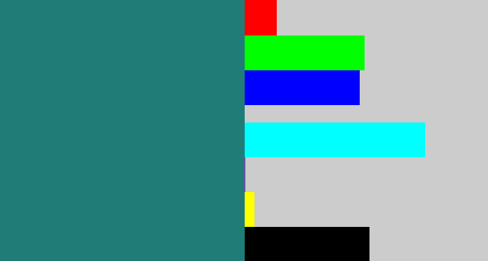 Hex color #207c77 - blue green