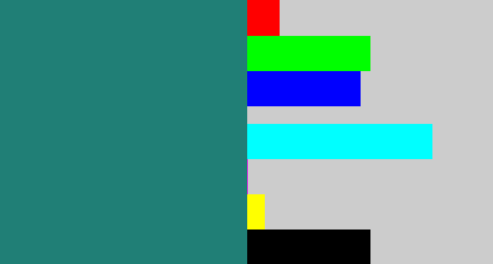 Hex color #207f76 - blue green