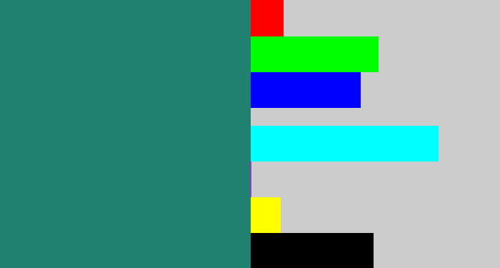 Hex color #208171 - blue green