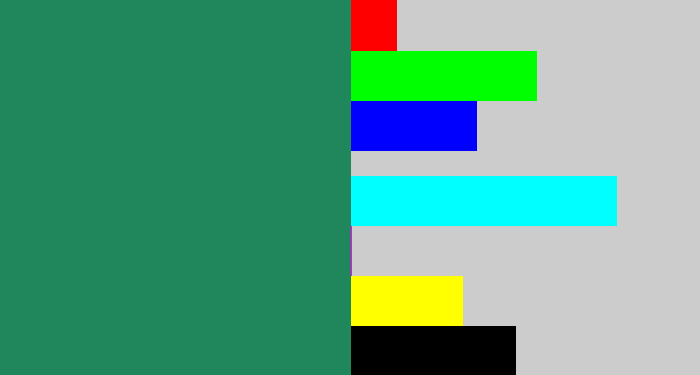 Hex color #20865b - dark sea green