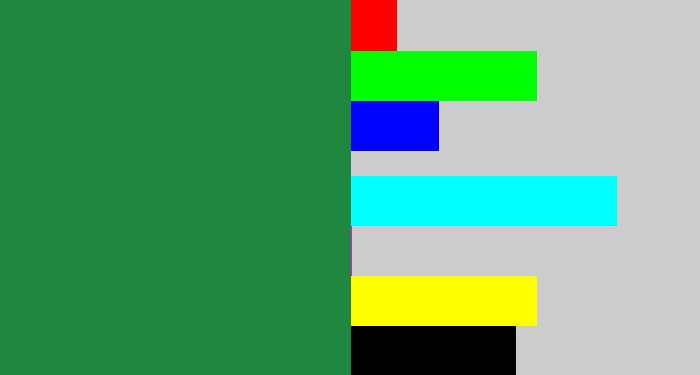 Hex color #208740 - darkish green