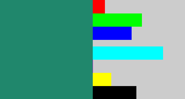 Hex color #20876c - viridian